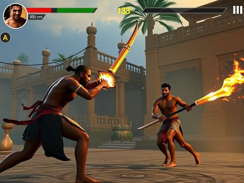Heat Blade Struggle Gameplay Screenshot showing Kalaripayattu combat